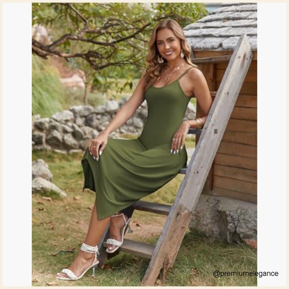 Maxi Sundress with Pockets, Spaghetti Strap, Bohemian Beach Cover Up - Picture 5 of 7